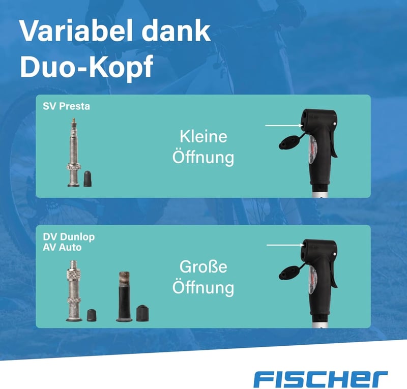 Fischer Mini Pumpa Alumínium Dupla Löketes Ezüst Kerékpár