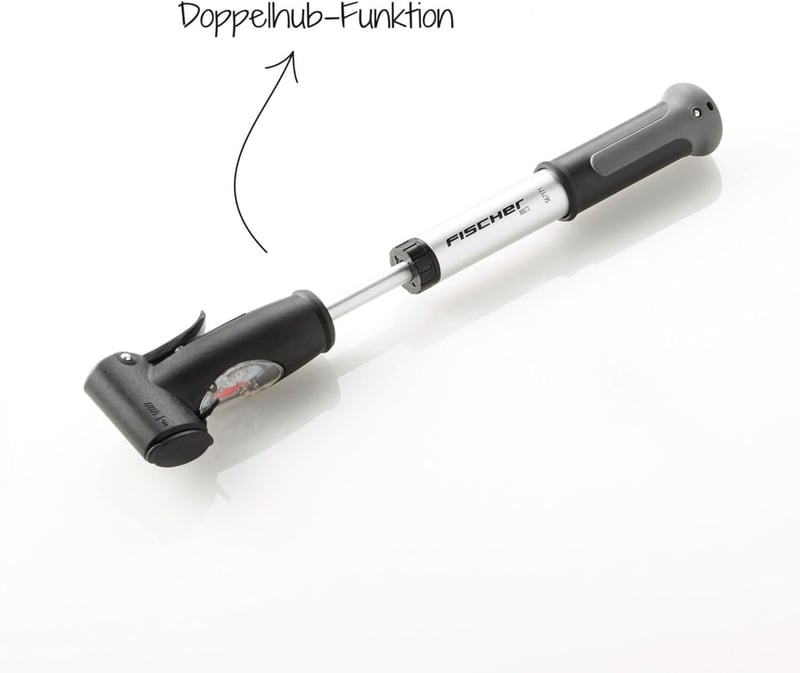 Fischer Mini Pumpa Alumínium Dupla Löketes Ezüst Kerékpár