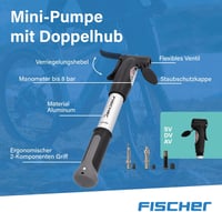 Fischer Mini Pumpa Alumínium Dupla Löketes Ezüst Kerékpár 6