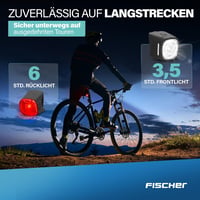 Fischer Square kerékpár lámpa szett 90 lm, USB töltés, IP44, StVZO 4