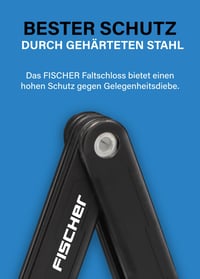 Skladací zámok na bicykel Fischer s držiakom, čierny, 85 cm – Bezpečnostný skladací zámok 4