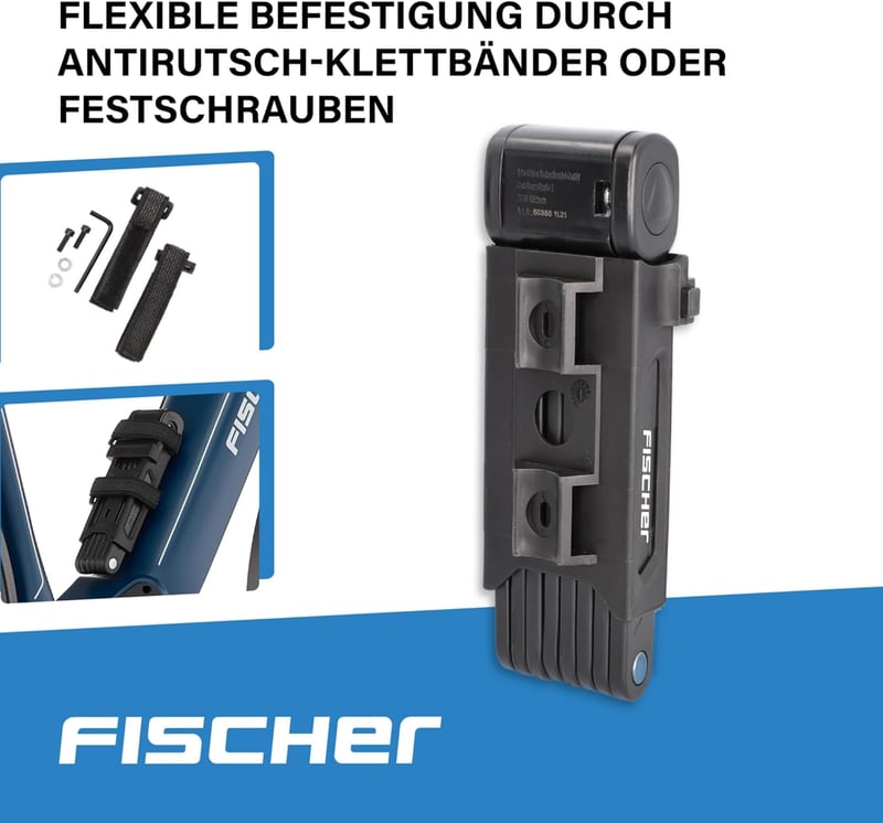 Fischer összecsukható lakat tartóval, fekete, 110 cm