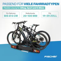 Fischer ProlineEvo 3 nosač bicikla za vučnu kuku - za 3 bicikla, kompatibilan s e-biciklima, nosivost 60 kg 3