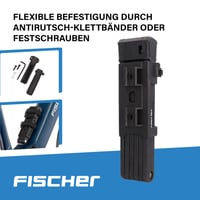 Antifurt pliabil pentru bicicletă Fischer PROTEC PLUS FK110 – oțel călit, 110 cm, cu suport și 3 chei 5