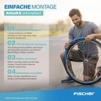 Cyklistická duša Fischer TPU 28 palcov, univerzálna a na gravel 35-622 – 47-622, adaptér na veľký otvor ventilu, 6x vyššia ochrana proti defektu 9