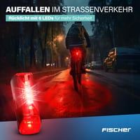 Sada LED svetiel na bicykel Fischer Twin – 360° osvetlenie priestoru, 30 luxov, nabíjateľná batéria cez USB-C, predné a zadné svetlo, montáž bez použitia náradia 5