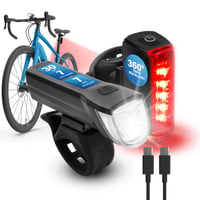 Sada LED svetiel na bicykel Fischer Twin – 360° osvetlenie priestoru, 30 luxov, nabíjateľná batéria cez USB-C, predné a zadné svetlo, montáž bez použitia náradia 2