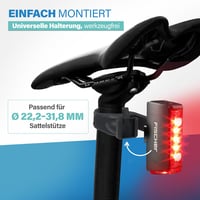 Fischer Twin Stop LED kerékpár hátsó lámpa, USB-C tölthető, 360° talajvilágítás - fekete 6