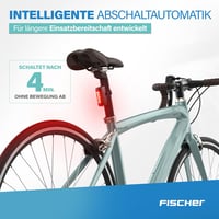 Fischer Twin Stop LED kerékpár hátsó lámpa, USB-C tölthető, 360° talajvilágítás - fekete 5
