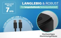 Fischer Twin Stop LED kerékpár hátsó lámpa, USB-C tölthető, 360° talajvilágítás - fekete 3