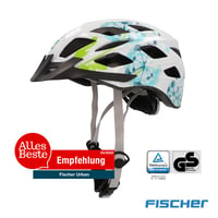 Cyklistická prilba Fischer Urban Flower so svetelným systémom – biela/modrá – S/M (52-59 cm) 2