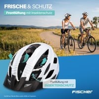 Cyklistická prilba Fischer Urban Lano pre dospelých, biela, obvod hlavy L/XL 58-61 cm, s osvetleným vnútorným prstencovým systémom, pre mestských cyklistov 9