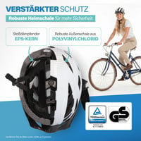 Cyklistická prilba Fischer Urban Lano pre dospelých, biela, obvod hlavy L/XL 58-61 cm, s osvetleným vnútorným prstencovým systémom, pre mestských cyklistov 3