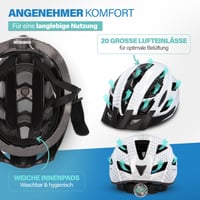 Cyklistická prilba Fischer Urban Lano pre dospelých, biela, obvod hlavy L/XL 58-61 cm, s osvetleným vnútorným prstencovým systémom, pre mestských cyklistov 8