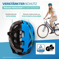 Cyklistická prilba Fischer Urban Montis so šiltom a osvetleným vnútorným krúžkom, veľkosť S/M (52-59 cm), modro-žltá, prilba pre dospelých s EPS vnútornou škrupinou 4