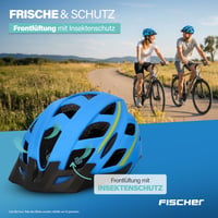 Cyklistická prilba Fischer Urban Montis so šiltom a osvetleným vnútorným krúžkom, veľkosť S/M (52-59 cm), modro-žltá, prilba pre dospelých s EPS vnútornou škrupinou 9