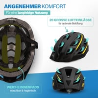 Cyklistická prilba Fischer Urban Montis pre dospelých, veľkosť L/XL (58-61 cm), čierno-žltá, s osvetleným vnútorným prstencovým systémom, na mestské využitie a MTB. 8