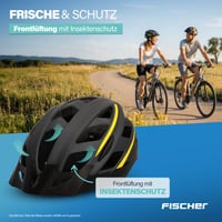 Cyklistická prilba Fischer Urban Montis pre dospelých, veľkosť L/XL (58-61 cm), čierno-žltá, s osvetleným vnútorným prstencovým systémom, na mestské využitie a MTB. 9