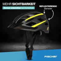 Cyklistická prilba Fischer Urban Montis pre dospelých, veľkosť L/XL (58-61 cm), čierno-žltá, s osvetleným vnútorným prstencovým systémom, na mestské využitie a MTB. 4