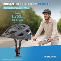 Cyklistická prilba Fischer Urban Plus Brooklyn s integrovaným LED zadným svetlom, veľkosť L/XL (58-61 cm), modrá, pre dospelých 2