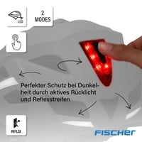 Cyklistická prilba Fischer Urban Plus Dallas s integrovaným LED zadným svetlom, veľkosť S/M (52-59 cm), béžová, pánska a dámska 6