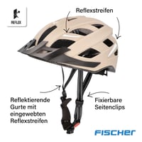 Cyklistická prilba Fischer Urban Plus Dallas s integrovaným LED zadným svetlom, veľkosť S/M (52-59 cm), béžová, pánska a dámska 5