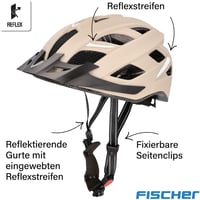 Cyklistická prilba Fischer Urban Plus Dallas so zadným LED svetlom – béžová – L/XL (58 – 61 cm) 4
