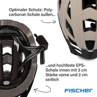 Cyklistická prilba Fischer Urban Plus Dallas so zadným LED svetlom – béžová – L/XL (58 – 61 cm) 3