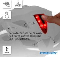 Fischer Urban Plus kerékpáros sisak LED hátsó lámpával női és férfi - S/M, 52-59 cm, Blue Patterned 10