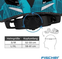 Fischer Urban Plus kerékpáros sisak LED hátsó lámpával női és férfi - S/M, 52-59 cm, Blue Patterned 6