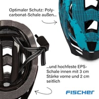 Fischer Urban Plus kerékpáros sisak LED hátsó lámpával női és férfi - S/M, 52-59 cm, Blue Patterned 2