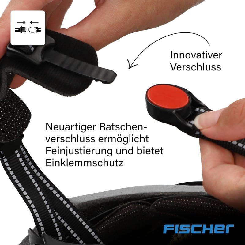 Fischer Urban Plus kerékpáros sisak LED hátsó lámpával női és férfi - S/M, 52-59 cm, Blue Patterned
