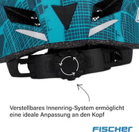 Fischer Urban Plus kerékpáros sisak LED hátsó lámpával női és férfi - S/M, 52-59 cm, Blue Patterned 7