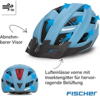 Fischer Urban Plus Kerékpáros Sisak LED Hátsó Lámpával Női és Férfi - S/M, 52-59 cm, blue 9