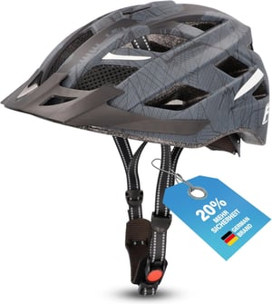 Fischer Urban Plus Brooklyn biciklistička kaciga s integriranim LED stražnjim svjetlom, veličina L/XL (58-61 cm), plava, za odrasle