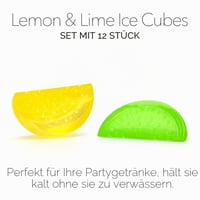 Znovupoužiteľné kocky ľadu Fishbowl Citrón a Limetka, 5,5 x 3 x 2,5 cm, do nápojov 2