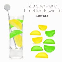 Znovupoužiteľné kocky ľadu Fishbowl Citrón a Limetka, 5,5 x 3 x 2,5 cm, do nápojov 1