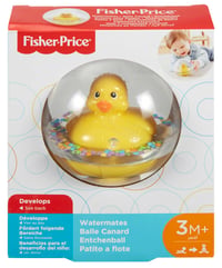 Fisher-Price 75676 WaterMates Loptička s kačičkou a konfetami – Detská hračka do vane a loptička na rozvoj zručností od 3 mesiacov 6