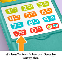 Fisher-Price Laugh & Learn JMM31 skladací mobilný telefón – hudobná a vzdelávacia hračka pre bábätká, od 6 mesiacov, viacjazyčná (angličtina, francúzština, nemčina) 4