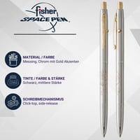 Darčeková súprava guľôčkového pera Fisher Space Pen Shuttle CH4-CES so zberateľskou mincou – Pre fanúšikov vesmíru, písanie vo vesmíre, pod vodou a pri extrémnych teplotách, chróm 5