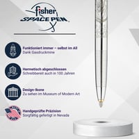 Darčeková súprava guľôčkového pera Fisher Space Pen Shuttle CH4-CES so zberateľskou mincou – Pre fanúšikov vesmíru, písanie vo vesmíre, pod vodou a pri extrémnych teplotách, chróm 2