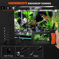 FISHOAKY Endoszkóp Kamera 3 Lencsével, 5" IPS Kijelzővel, 15m IP67 Vízálló Kábellel - HD 1080P Digitális Vizsgálókamera Szerelőknek, 32GB Me 8