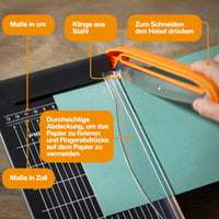 Páková rezačka papiera Fiskars 1077982, A5 na výšku / A4 na šírku, samoostriaca čepeľ, ochrana prstov 4