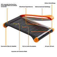 Páková rezačka papiera Fiskars 1077982, A5 na výšku / A4 na šírku, samoostriaca čepeľ, ochrana prstov 6