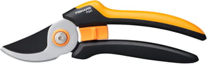 Záhradnícke nožnice Fiskars Solid P341 dvojčepeľové - 20,5 cm, čierna/oranžová