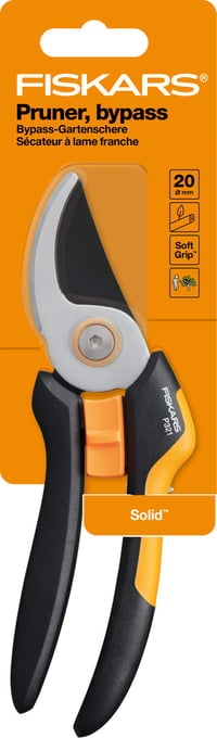 Foarfecă de grădină Fiskars Bypass Solid P321, mărimea M, pentru ramuri verzi, lamă din oțel inoxidabil cu strat antiaderent, 20,1 cm, negru/portocaliu 6