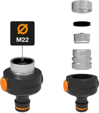 Fiskars Csapcsatlakozó Gyorsleoldó M22/M24 Menet Univerzális Fekete/Narancs - 5.8 x 4.3 cm, Tap connector inner M22/M24 6
