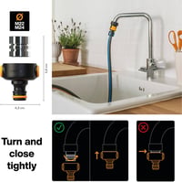 Fiskars Csapcsatlakozó Gyorsleoldó M22/M24 Menet Univerzális Fekete/Narancs - 5.8 x 4.3 cm, Tap connector inner M22/M24 2