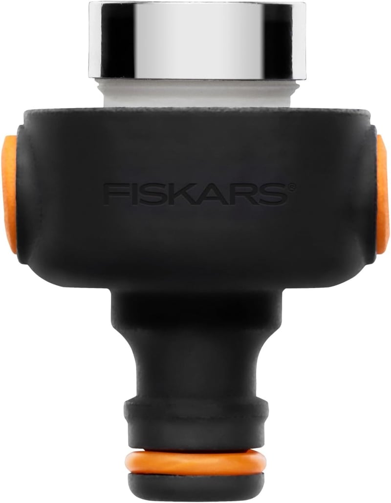 Fiskars Csapcsatlakozó Gyorsleoldó M22/M24 Menet Univerzális Fekete/Narancs - 5.8 x 4.3 cm, Tap connector inner M22/M24