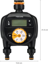 Fiskars Csapra szerelhető öntözési időzítő LCD kijelzővel, univerzális méret - Dual output 3